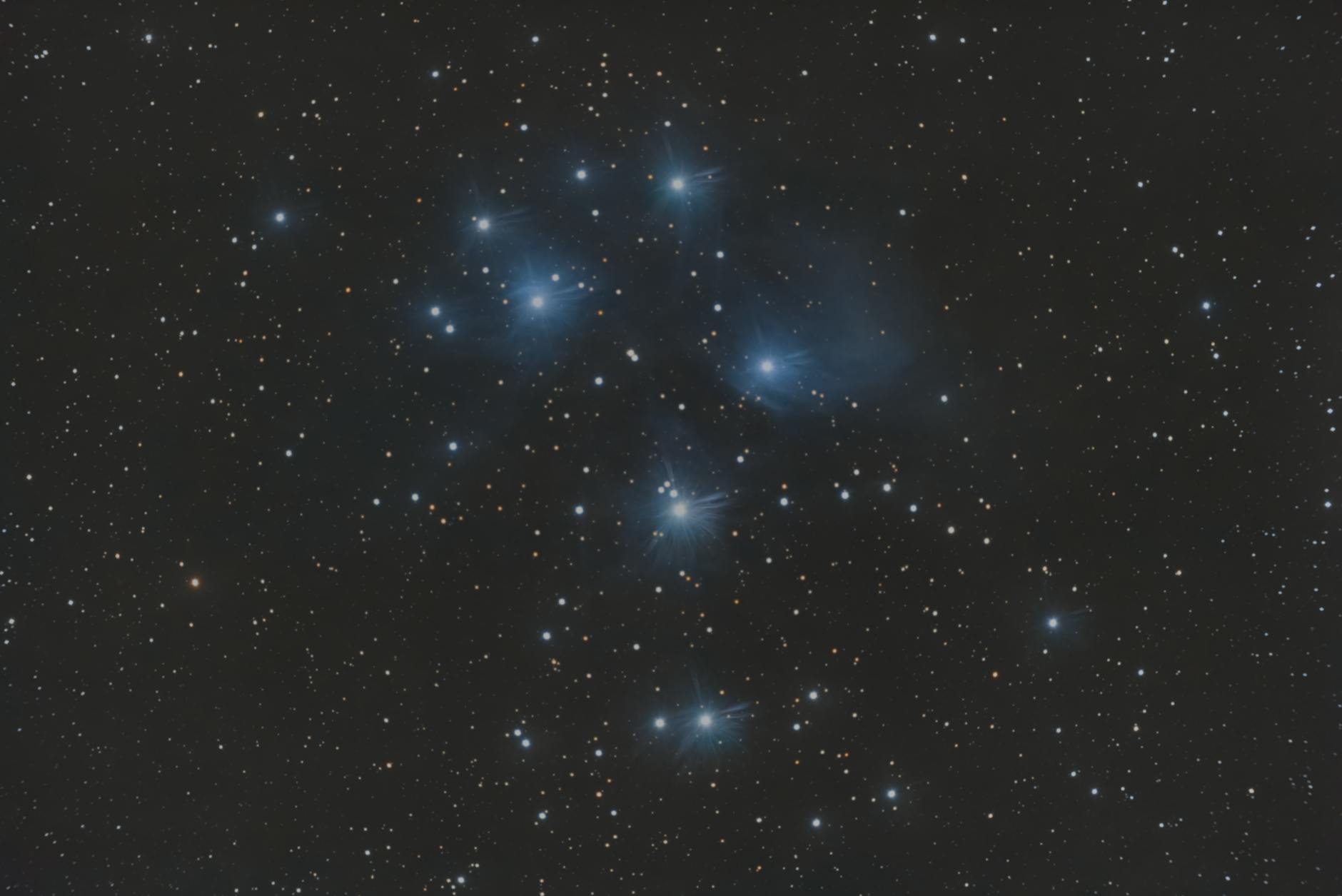 Breathtaking image of the Pleiades star cluster captured from São Pedro de Alcântara, Brazil.