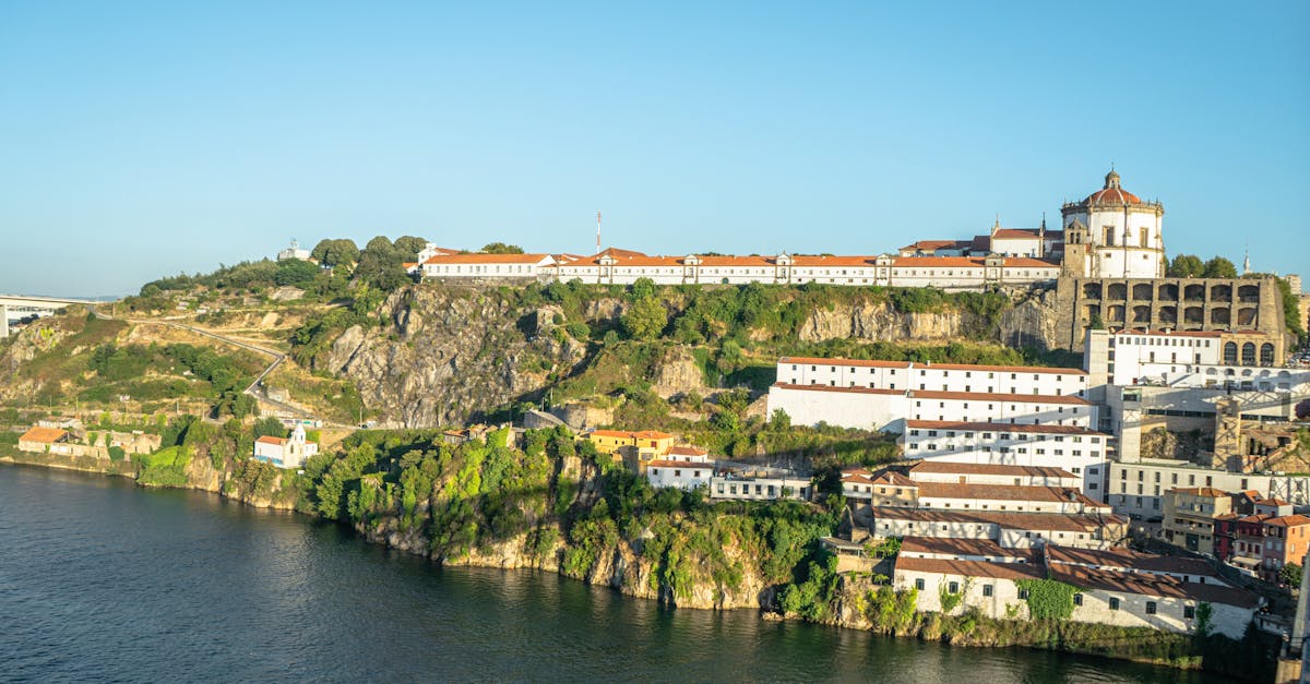 Beautiful view of Monastery Serra do Pilar overlooking Porto, Portugal from a hilltop.